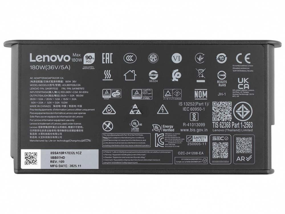 Original 180W Type-C GaN Lenovo ThinkPad P16 Gen 3 21RQ000XUS Netzteil Ladegerät + Ladekabel (image for) Original 180W Type-C GaN Lenovo ThinkPad P16 Gen 3 21RQ000XUS Netzteil Ladegerät + Ladekabel