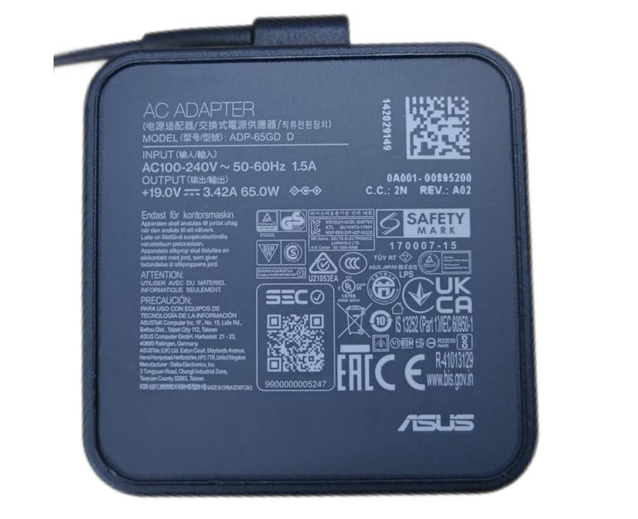 (image for) Original 19V 3.42A 65W Asus VivoBook 17 X712FA-BQ092T 90NB0L61-M01030 Netzteil + Ladekabel