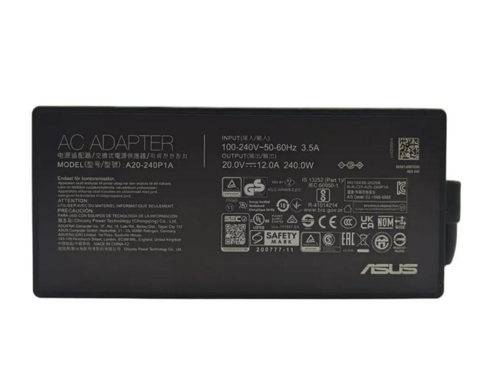 Original 20V 12A 240W Asus ProArt StudioBook 16 H5600QE-L2035W Netzteil Ladegerät + Ladekabel (image for) Original 20V 12A 240W Asus ProArt StudioBook 16 H5600QE-L2035W Netzteil Ladegerät + Ladekabel