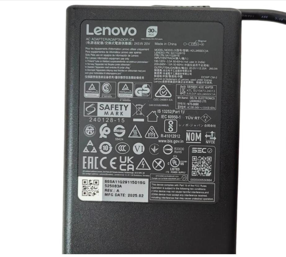 (image for) Original 20V 12.25A 245W Lenovo ADL245LDC3A Netzteil Ladegerät + Ladekabel