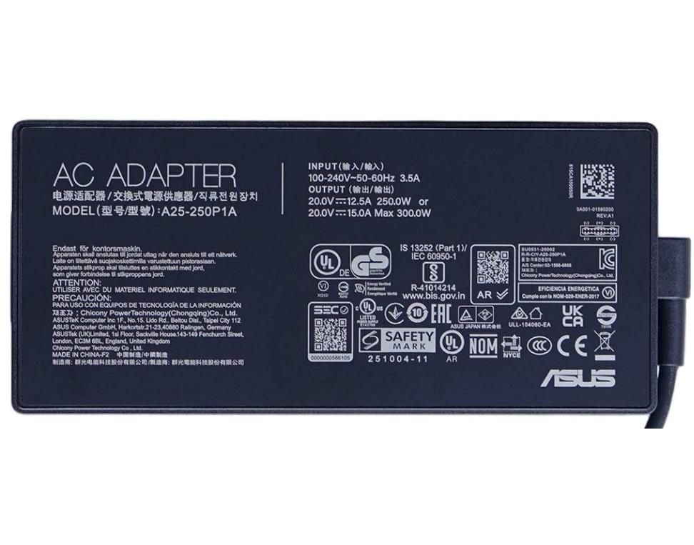 (image for) Original 250W/300W Asus ROG Zephyrus Duo GX651AR Rectangle Conn Netzteil + Ladekabel