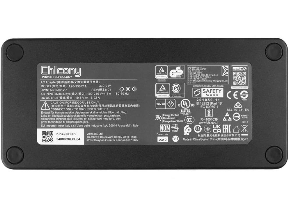 (image for) Original 330W Acer Nitro 16 AN16-41-R65E Netzteil Ladegerät + Ladekabel
