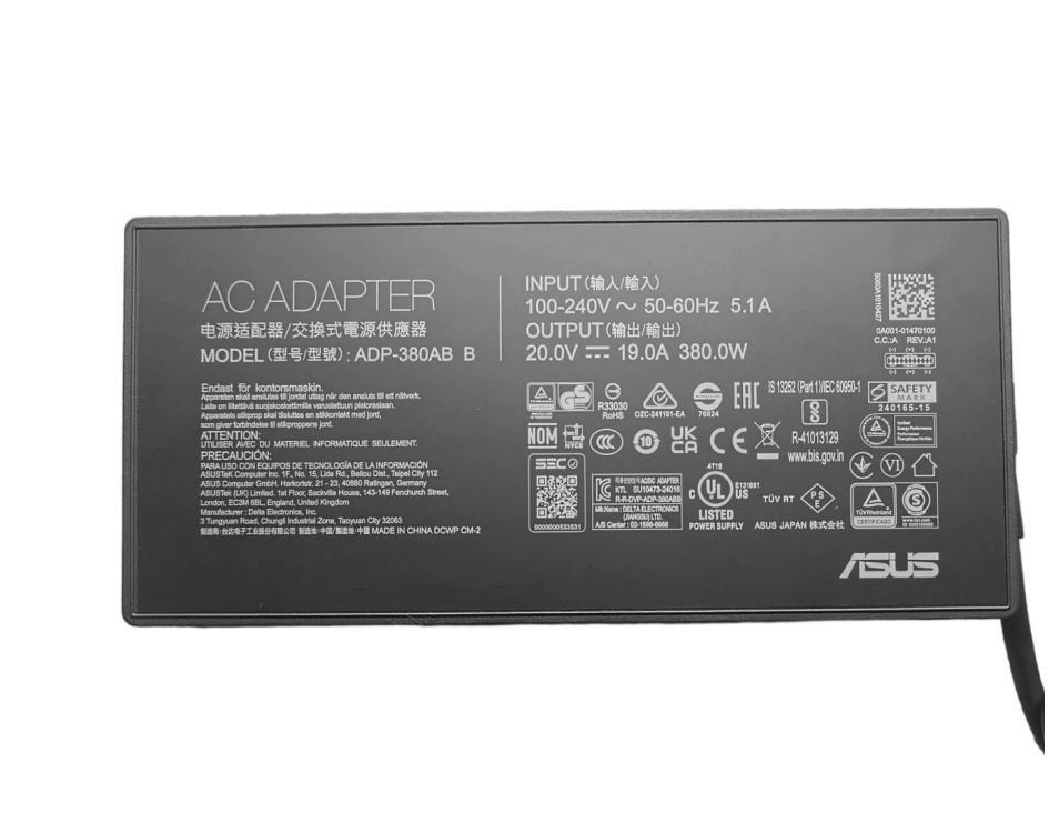 (image for) 380W 20V 19A Asus 0A001-01470100 Rectangle Conn Netzteil Ladegerät + Ladekabel