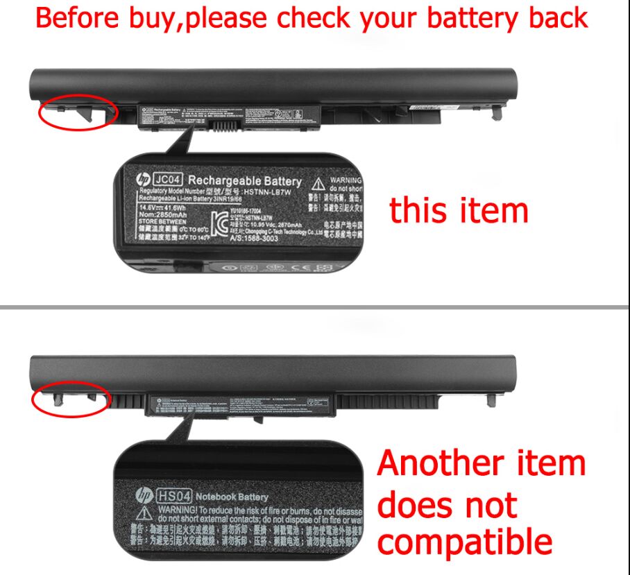 (image for) Original 4-Zellen 2850mAh 41.6Wh HP 14-bs006ur 14-bs071tx Akku