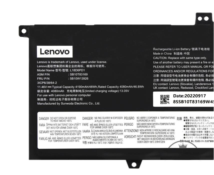 Original 4190mAh 48Wh Akku Lenovo L18D6PD1 (image for) Original 4190mAh 48Wh Akku Lenovo L18D6PD1