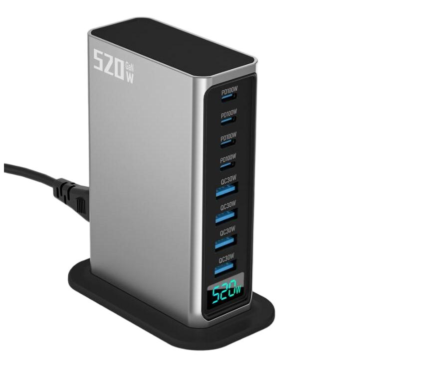 520W Type-C Ladegerät Mehrfach 8-Port GaN SchnellLadegerät mit 4 Type-C 4 USB-A (image for) 520W Type-C Ladegerät Mehrfach 8-Port GaN SchnellLadegerät mit 4 Type-C 4 USB-A