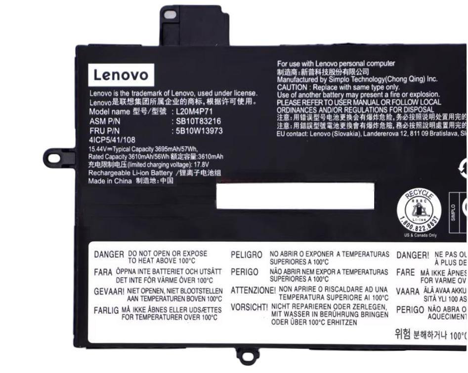 (image for) 57Wh 3695mAh Original Akku Lenovo 21HM000EKR 21HM000FKR 21HM000GCA