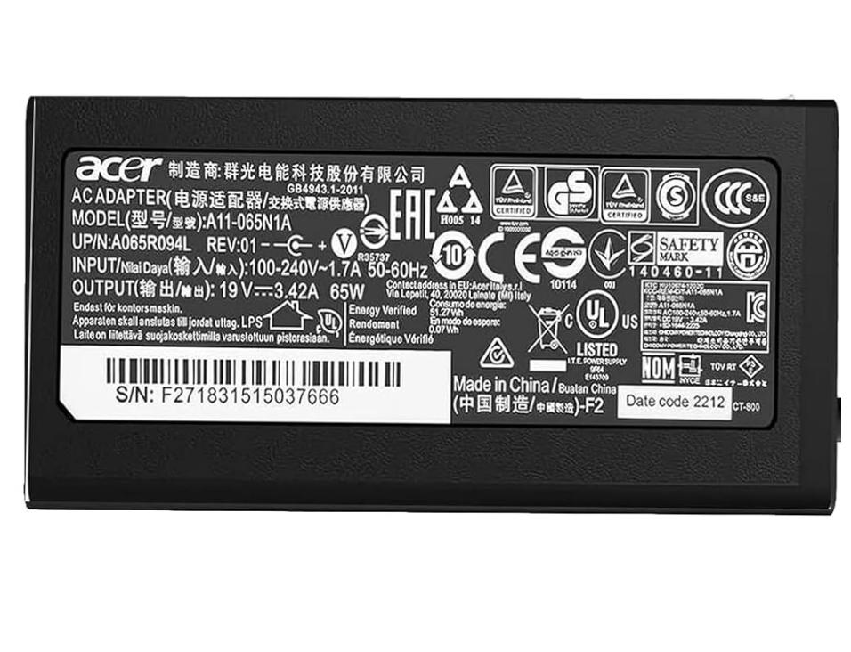(image for) Original 19V 3.42A 65W Acer Aspire V3-372-P907 Netzteil Ladegerät + Ladekabel