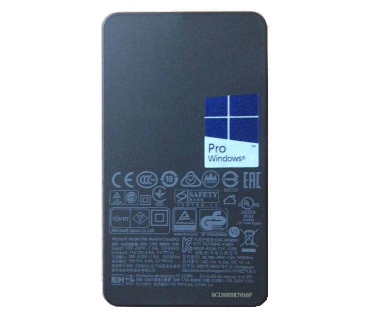 15V 4A 65W Original Microsoft 1706 Surface Book 2YN-00001 Laptop Netzteil + Ladekabel (image for) 15V 4A 65W Original Microsoft 1706 Surface Book 2YN-00001 Laptop Netzteil + Ladekabel