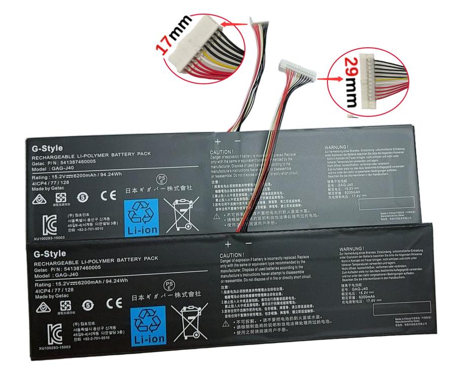 6200mAh 94.24Wh Original Akku Gigabyte Aero 14 v8 (image for) 6200mAh 94.24Wh Original Akku Gigabyte Aero 14 v8