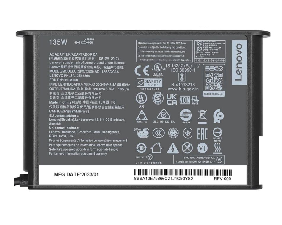 20V 6.75A 135W Original Lenovo 00HM686 Netzteil Ladegerät + Ladekabel (image for) 20V 6.75A 135W Original Lenovo 00HM686 Netzteil Ladegerät + Ladekabel