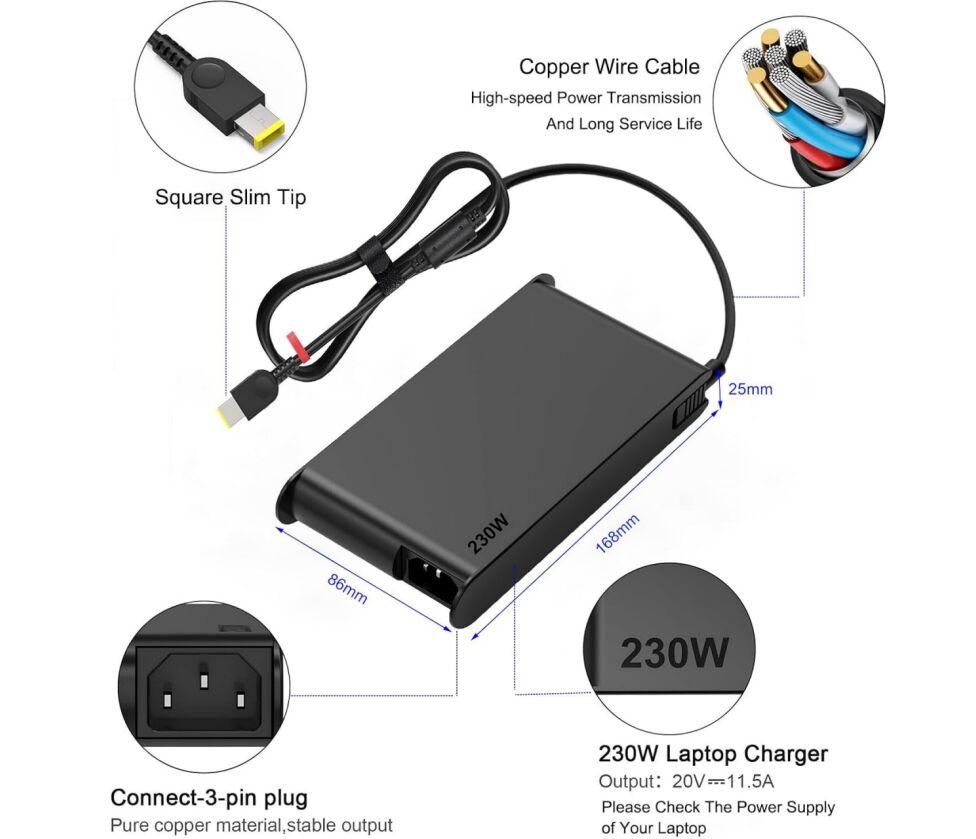 (image for) 20V 11.5A 230W Original Netzteil Ladegerät Lenovo IdeaPad Gaming 3 15IAH7 82UJ