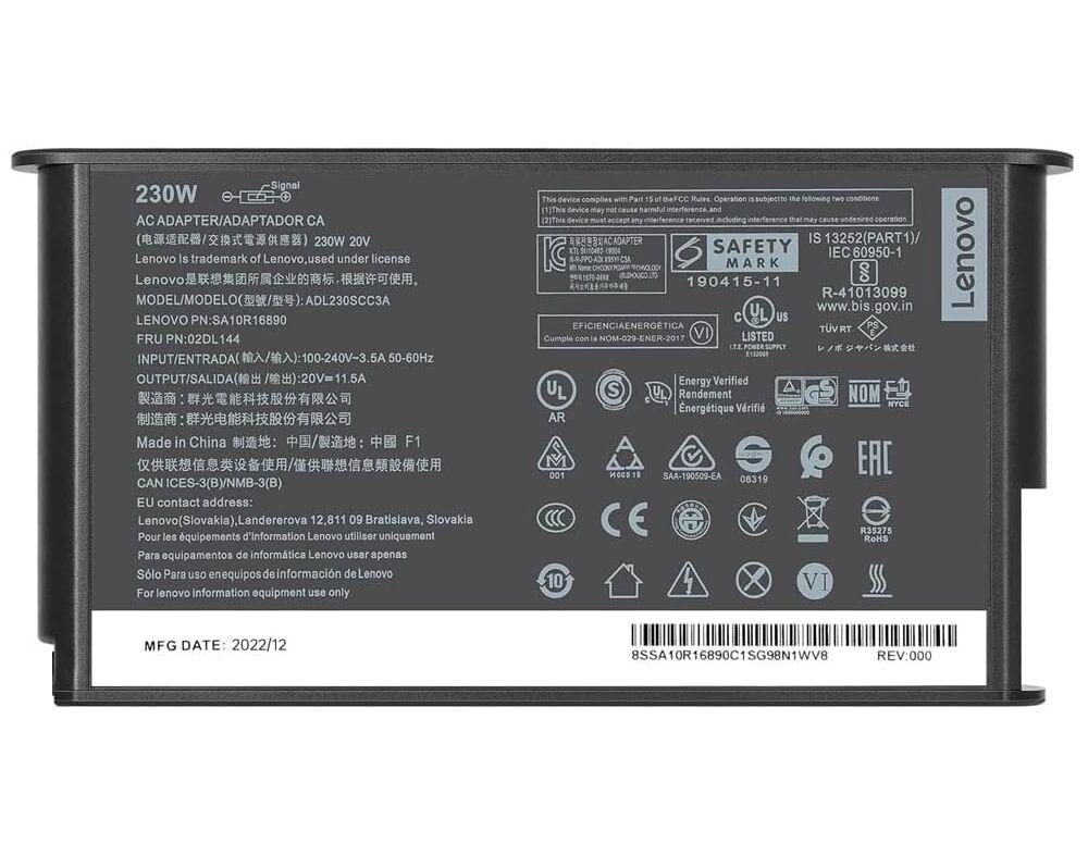 (image for) 20V 11.5A 230W Original Netzteil Ladegerät Lenovo IdeaPad Gaming 3 15IAH7 82UJ